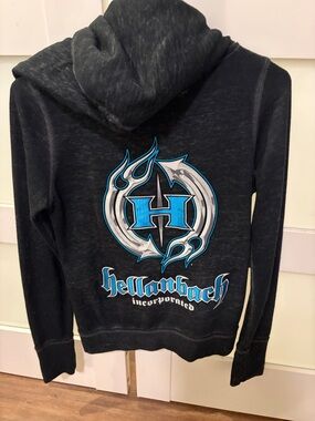 Hellanbach limited edition Black Hoodie with Blue Graphic